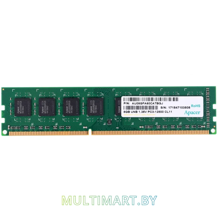 Оперативная память Apacer 8GB DDR3 PC3-12800 (AU08GFA60CATBGJ)